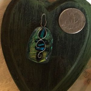 Glass lizard pendant